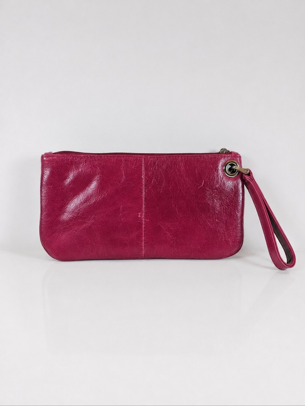 HOBO International Magenta Leather Wristlet Clutch Wallet Purse - Picture 3 of 7